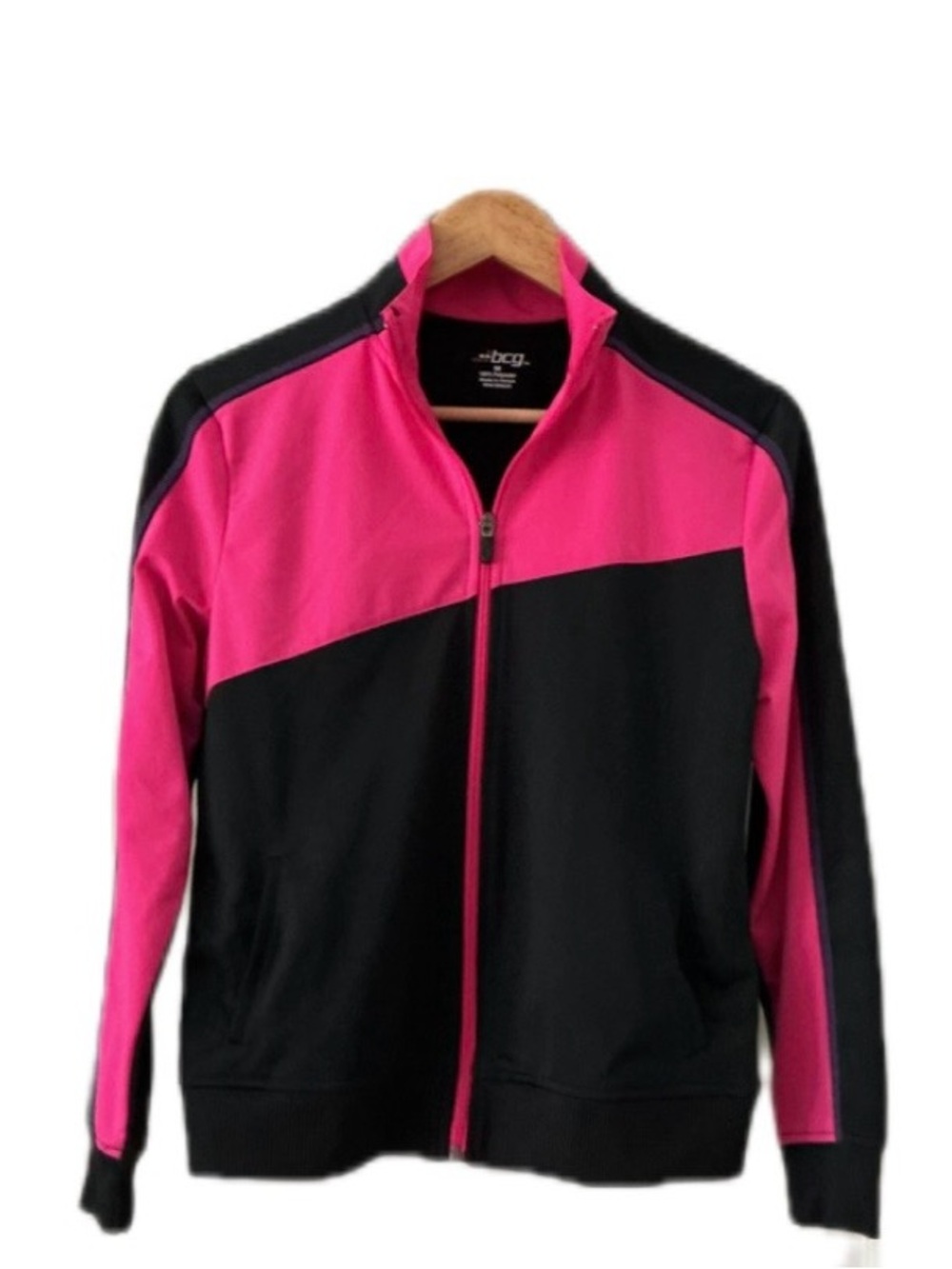 bcg Pink and Black Colorblock Track Jacket M